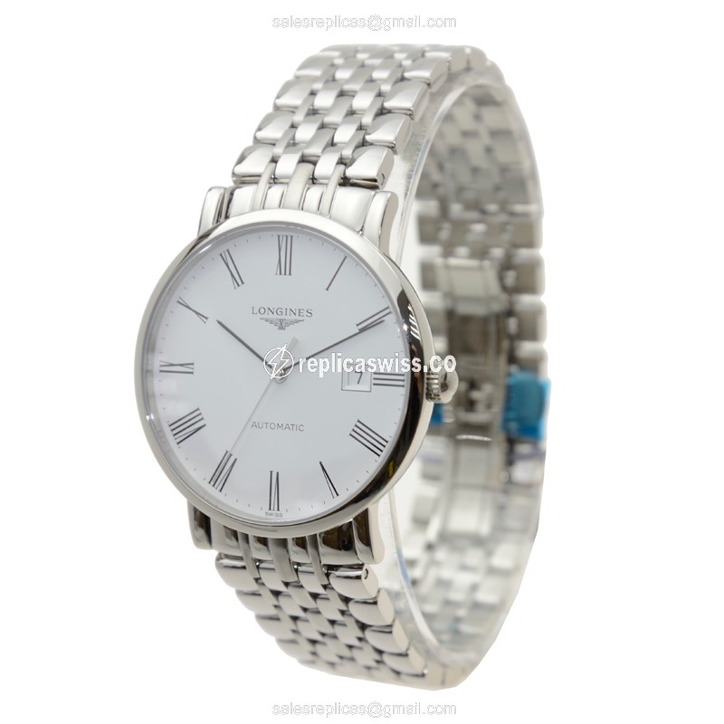 Longines L4.910.4.11.6 Replica - Automatic - Steel Case - White Dial, Silver Clasp - View 3