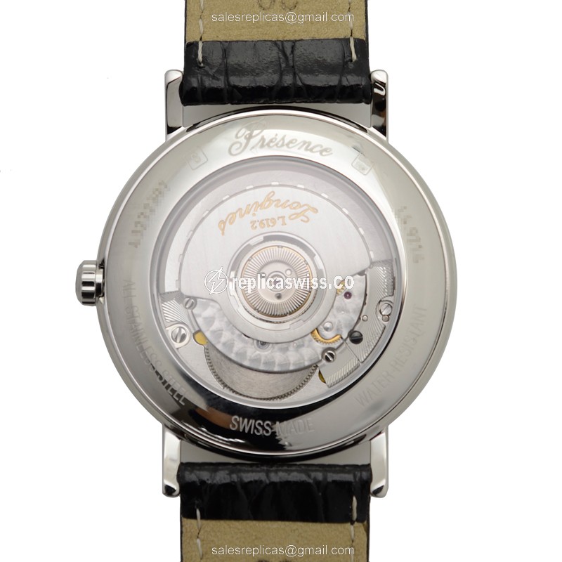 Longines Presence Replica - Automatic - Silver Steel - Black Alligator Buckle - View 3