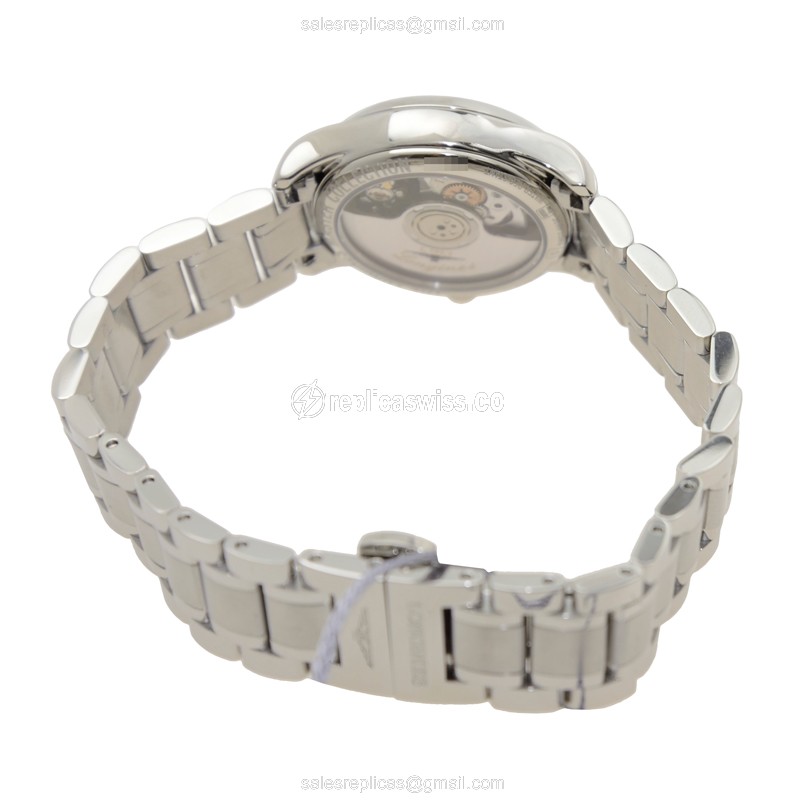 Longines L2.128.4.87.6 Replica - Automatic - Steel Case - Silver Dial on Silver Strap - View 4
