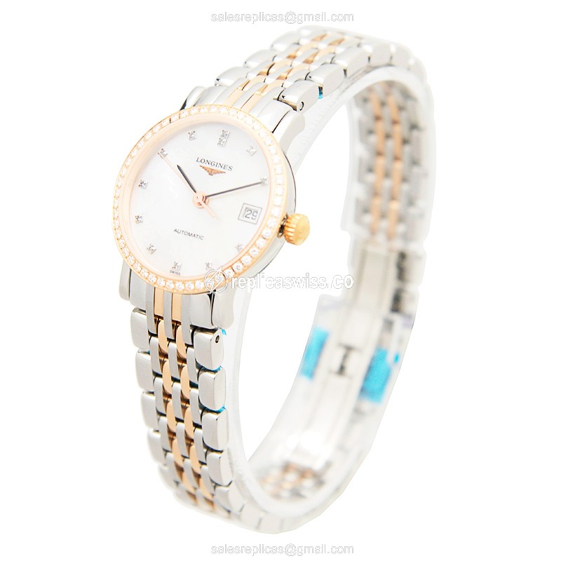 Longines L4.309.5.88.7 Replica - Automatic - 18kt Rose Gold Case - Silver Dial - View 3