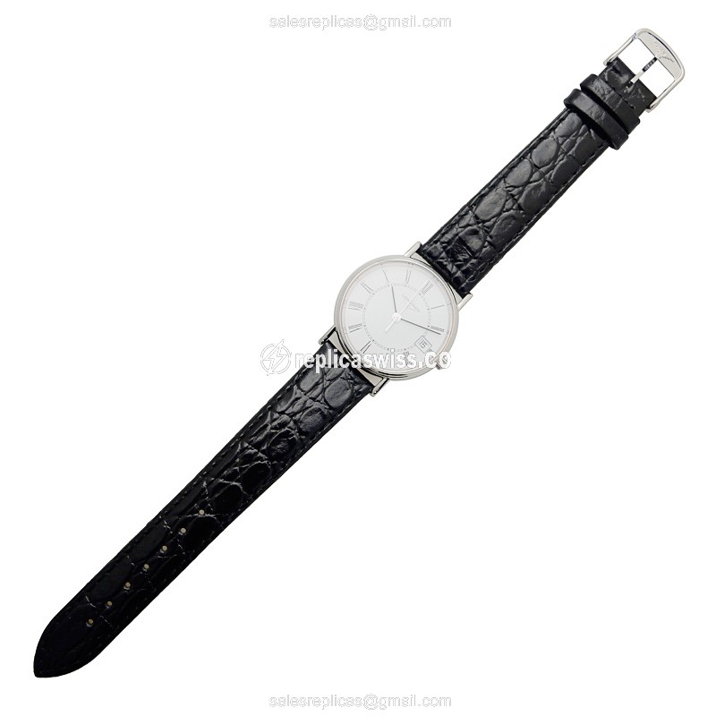Longines Presence Replica - Quartz - Stainless Steel Case - White Dial - Black Leather Strap - View 2