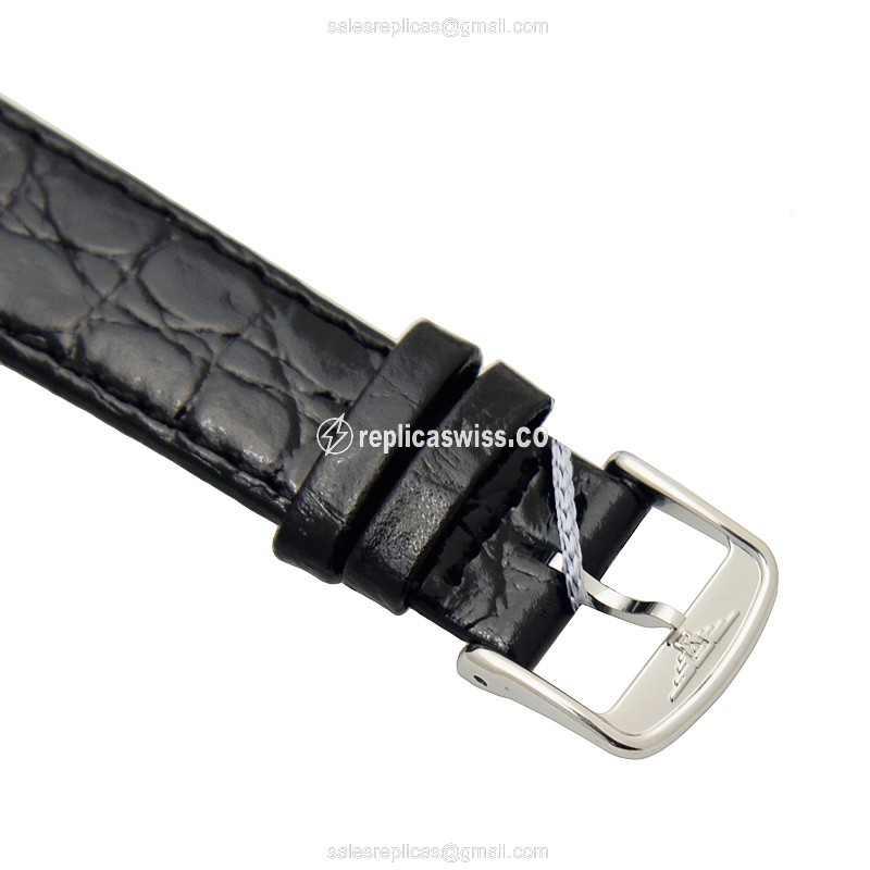 Longines Presence Replica - Quartz - Stainless Steel Case - White Dial - Black Leather Strap - View 3
