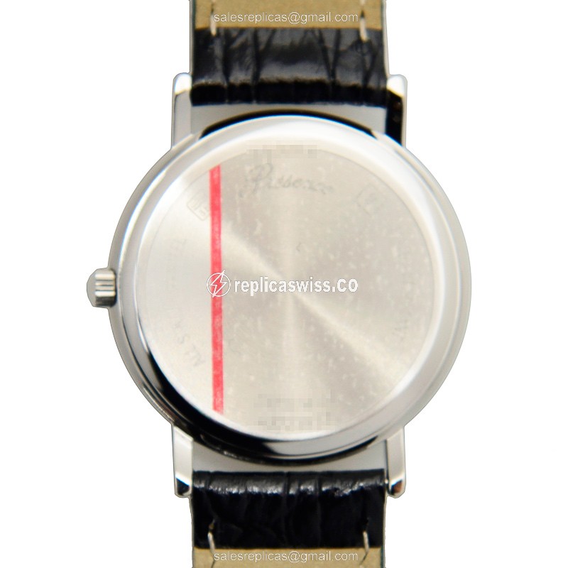 Longines Presence Replica - Quartz - Stainless Steel Case - White Dial - Black Leather Strap - View 4