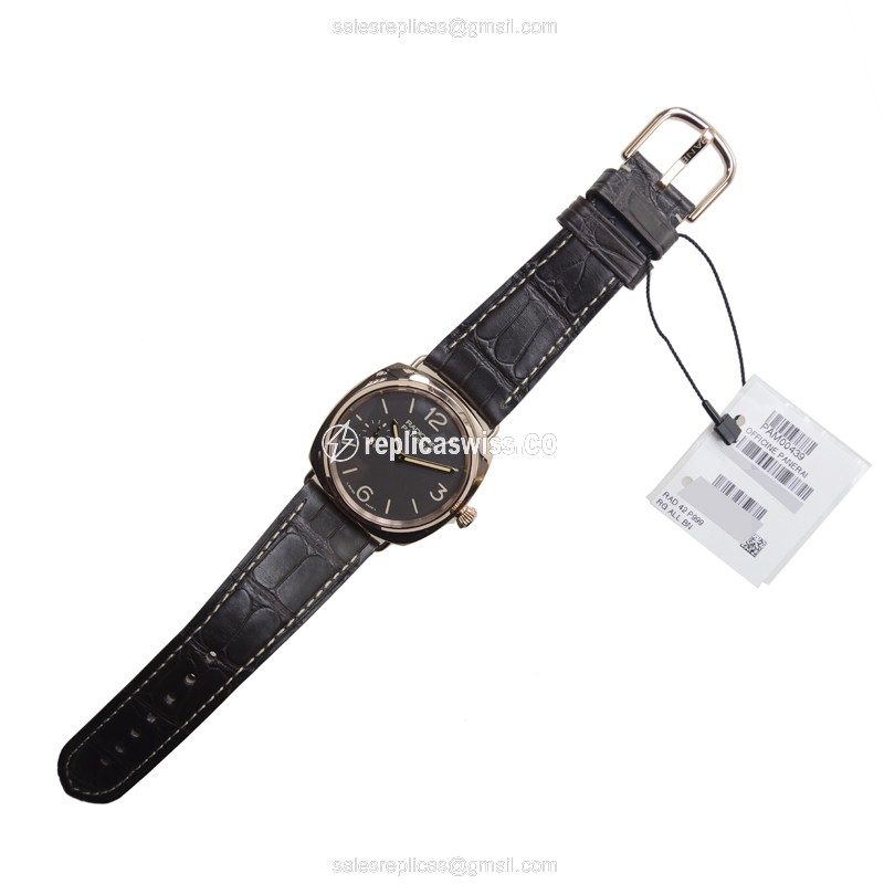Panerai PAM00439 RADIOMIR - Manual - 18kt Gold - Brown Dial - Alligator Brown Buckle - View 2