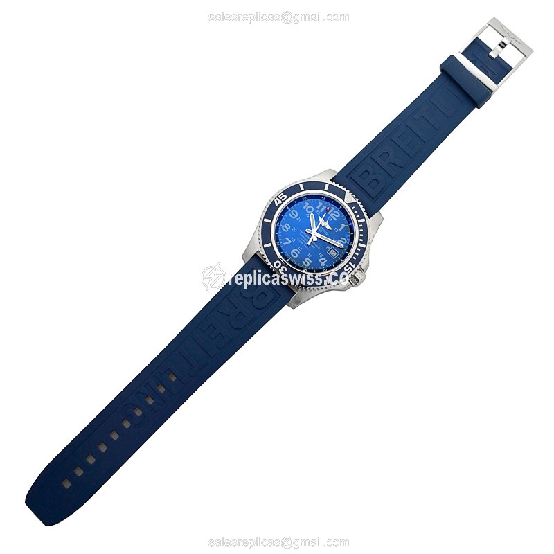 Breitling Superocean Replica Watch - Auto - Blue Dial Rubber - View 2
