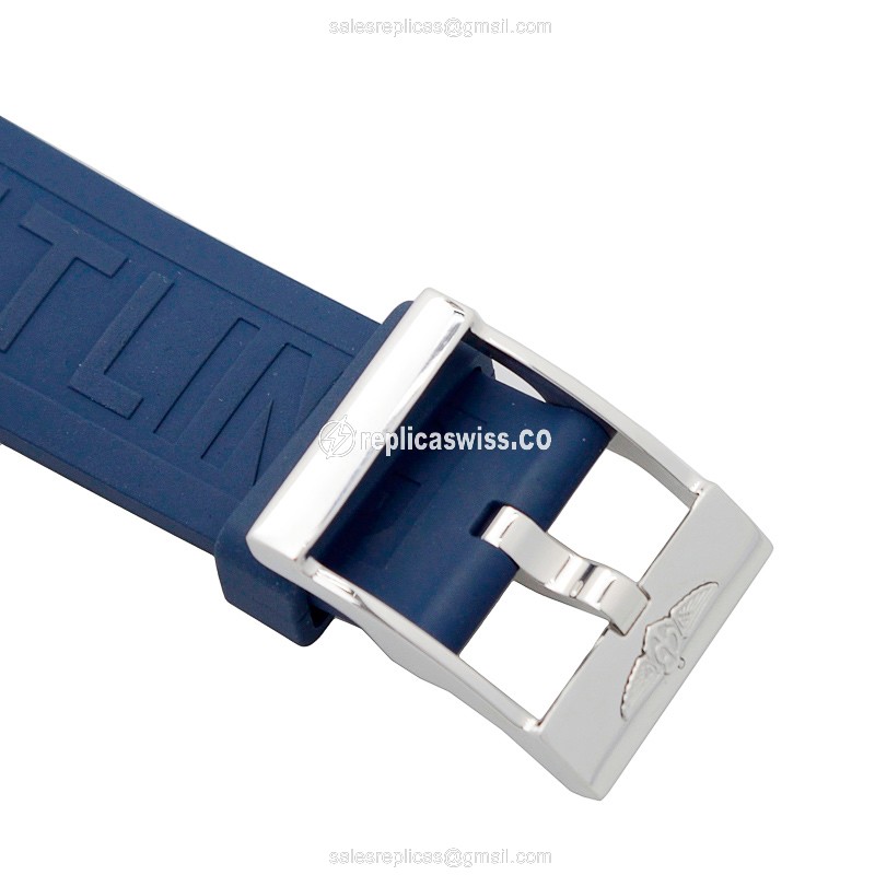 Breitling Superocean Replica Watch - Auto - Blue Dial Rubber - View 4