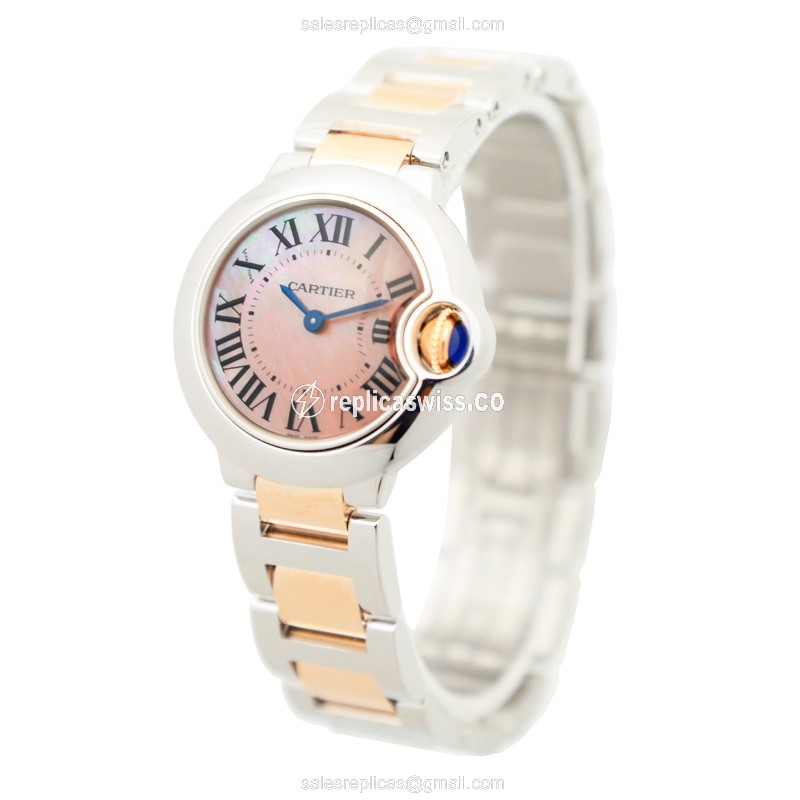 Cartier Ballon Bleu Replica Watch - Rose Gold - Pink Dial - View 3