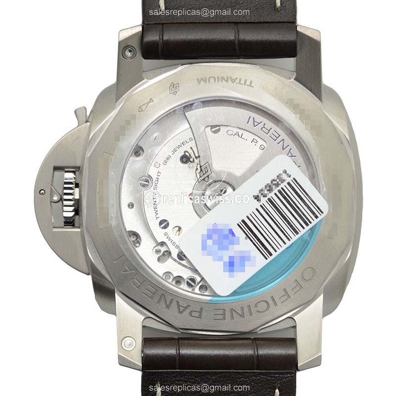 Panerai PAM00351 Replica - Automatic - Titanium - Brown Dial - Alligator Brown Buckle - View 3