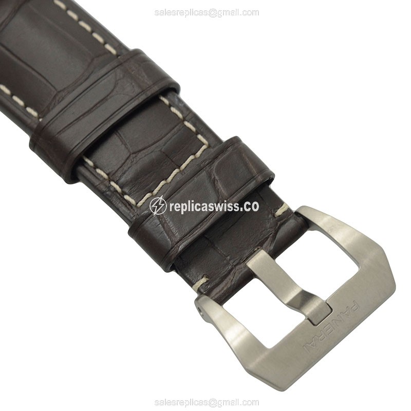 Panerai PAM00351 Replica - Automatic - Titanium - Brown Dial - Alligator Brown Buckle - View 4