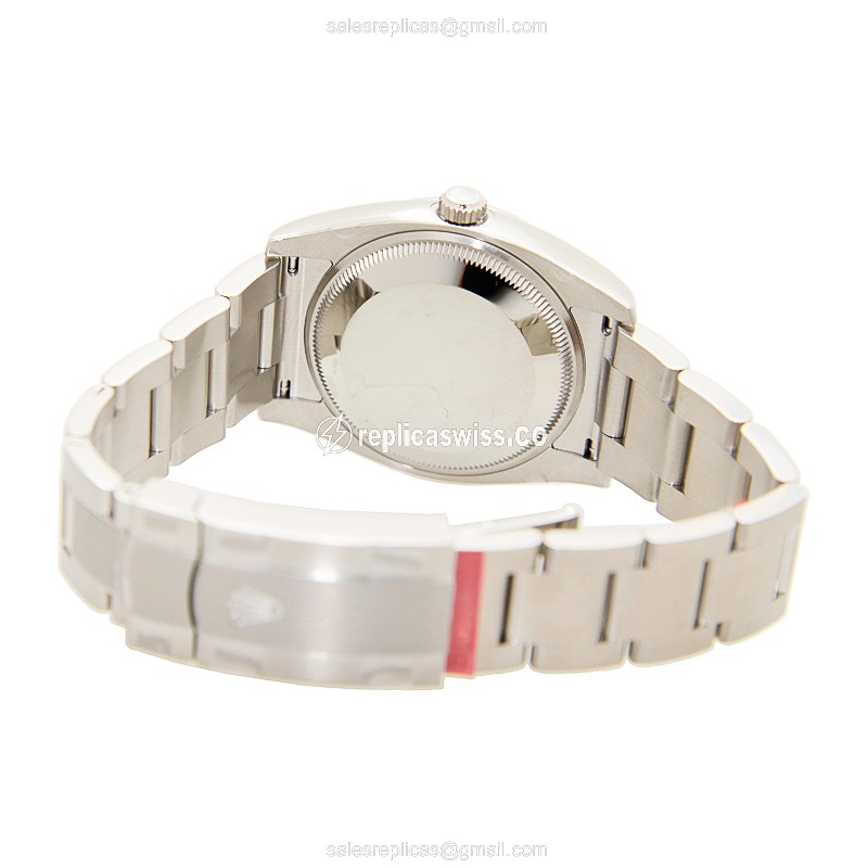 Rolex 114200PUR_O OYSTER PERPETUAL Replica - Automatic - Steel Case, Purple Dial on Silver - Steel Clasp & Strap - View 4