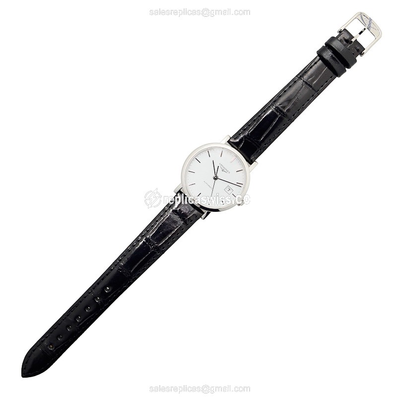 Longines L4.310.4.12.2 Replica - Automatic - White Dial on Silver Steel Strap - View 2