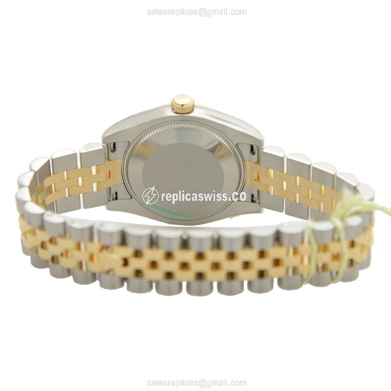 Rolex Datejust Lady Replica - Automatic - 18kt Gold & Steel - Green Dial - View 4