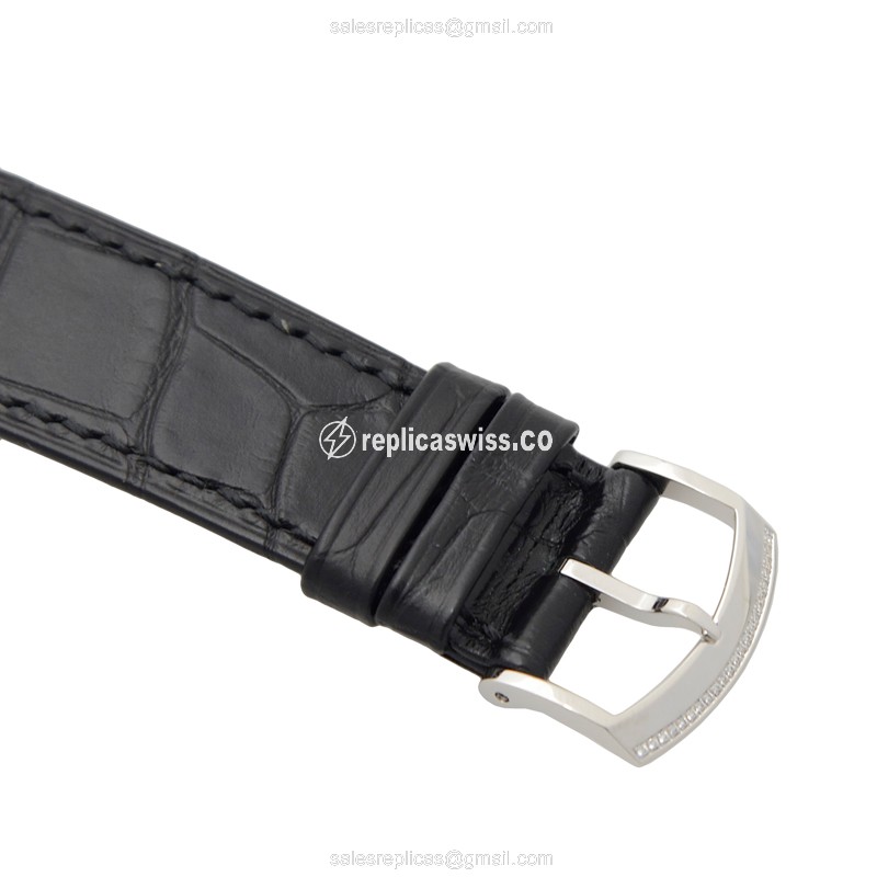 Piaget Altiplano Replica - Automatic - 18kt White Gold - Diamond Skull Dial - Black Alligator Strap - View 4