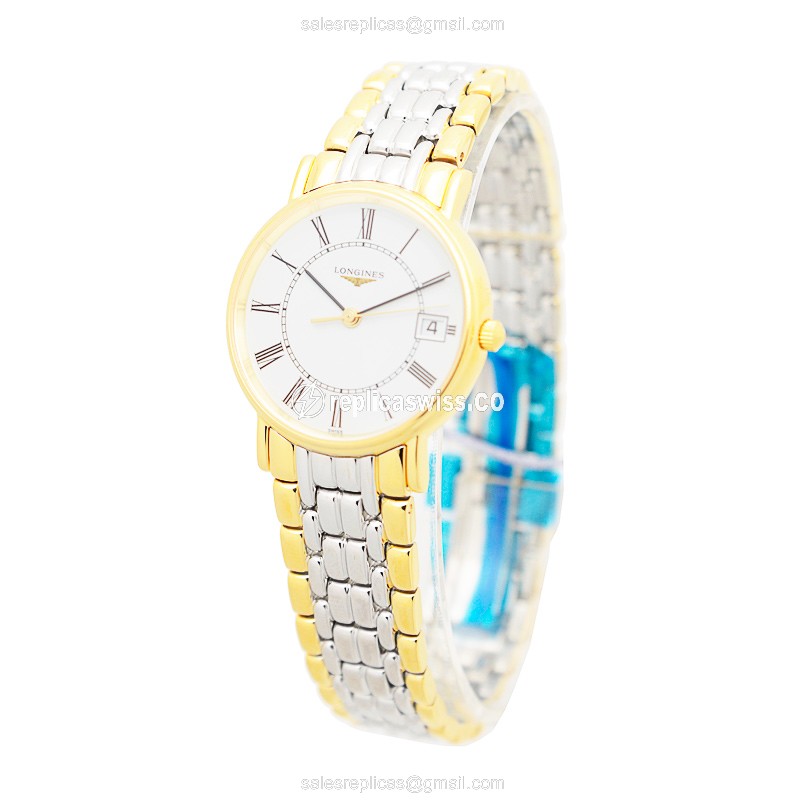Longines Presence Replica - Quartz - Gold-Plated Case - White Dial - View 3