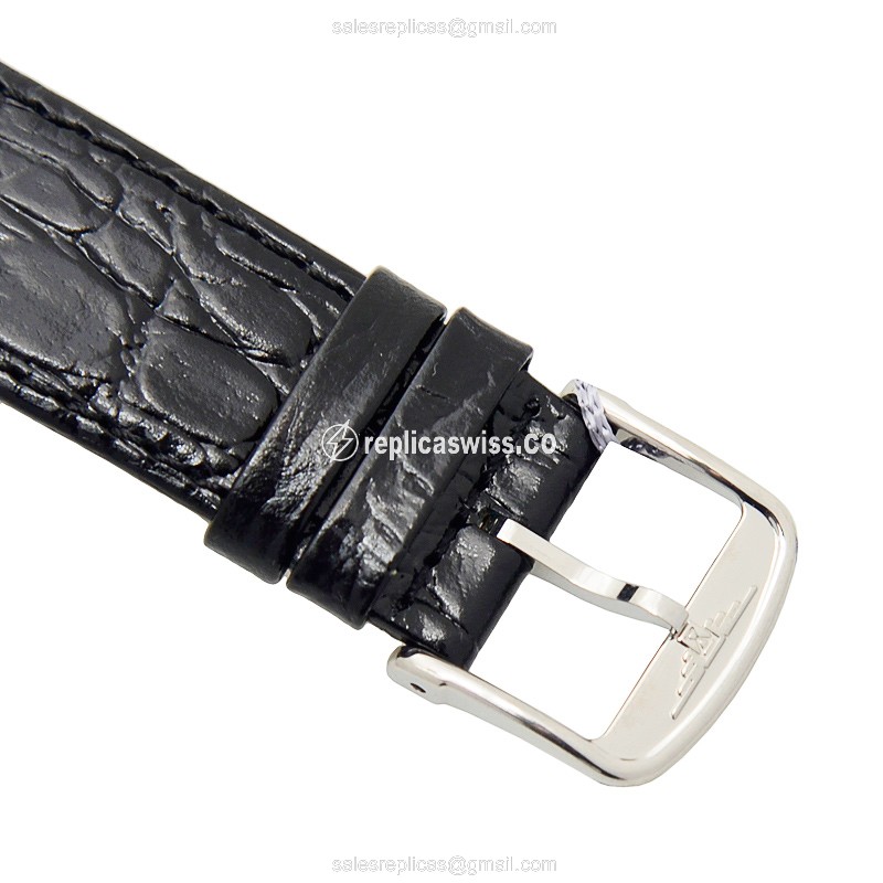 Longines Lyre Quartz Steel - White Dial - Leather Black Strap - Buckle Clasp - View 4