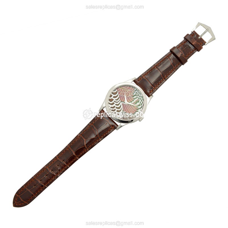 Patek Philippe 5077P Replica - Automatic - Platinum - Brown Dial - Brown Alligator Buckle - View 2