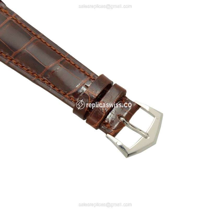 Patek Philippe 5077P Replica - Automatic - Platinum - Brown Dial - Brown Alligator Buckle - View 4