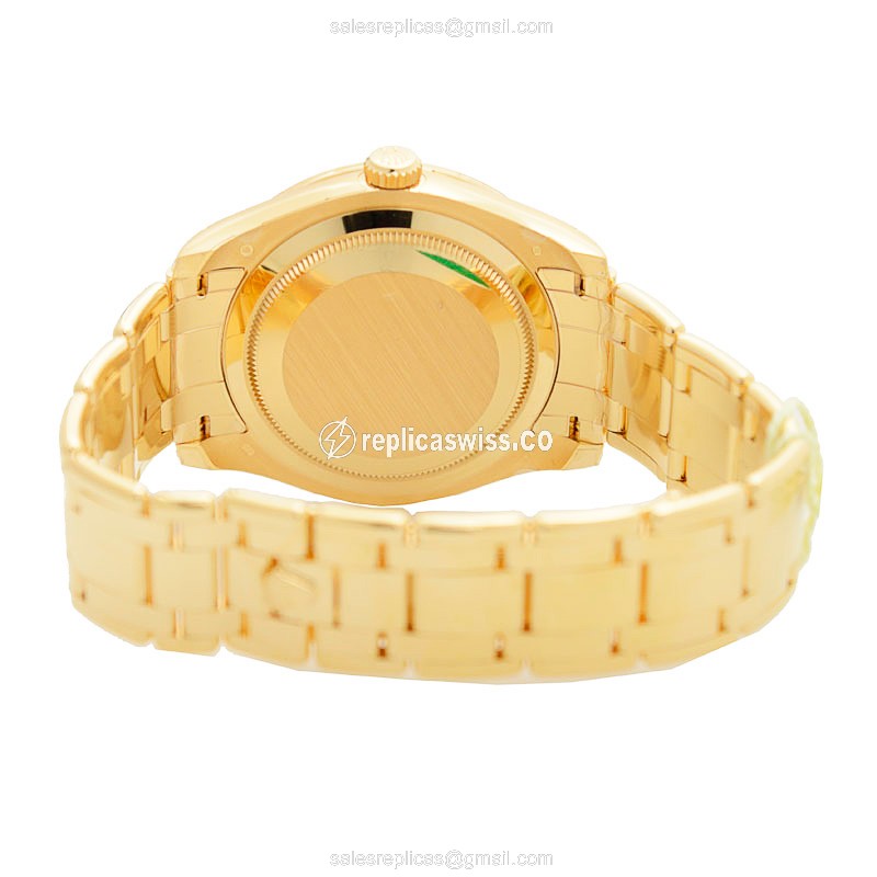 Rolex Datejust Replica - Automatic - 18kt Gold - Diamond - Gold Dial - Gold Clasp - View 4