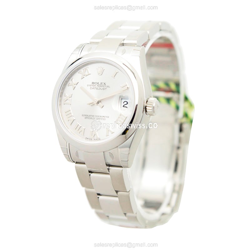 Rolex Datejust Replica - Automatic - Silver Case, Silver Dial - 18mm Band - View 3