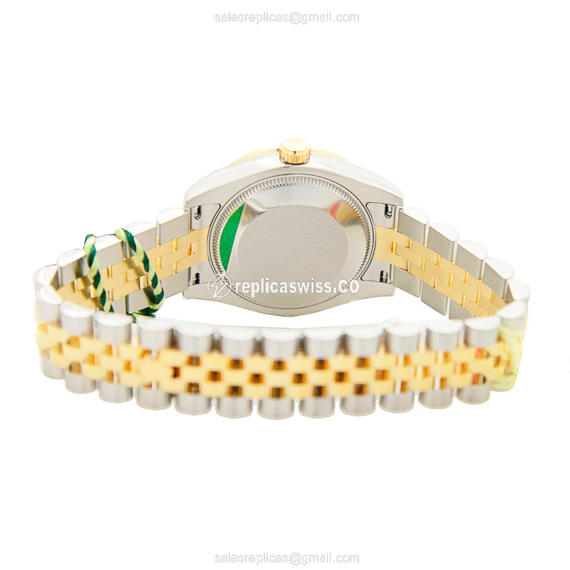 Rolex Datejust Replica - Automatic - 18kt Gold - Diamond Accents - Black Dial - View 4