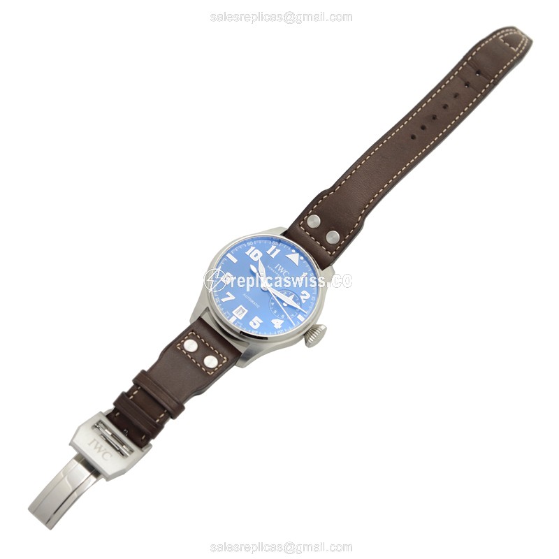 IWC PILOTS Replica - Automatic - Blue Dial - Brown Cowhide - Sapphire Crystal - View 2