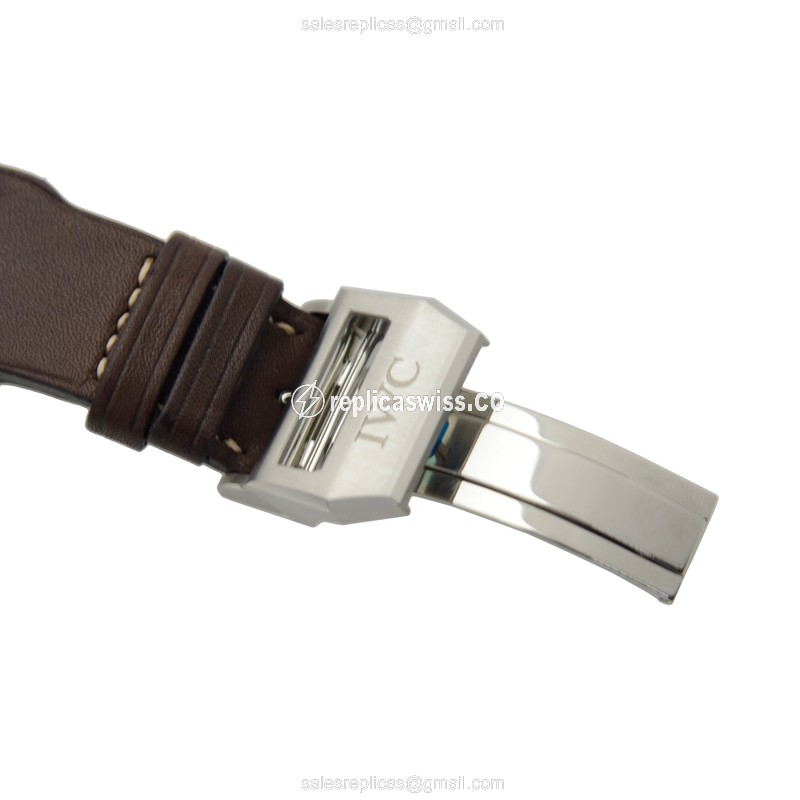 IWC PILOTS Replica - Automatic - Blue Dial - Brown Cowhide - Sapphire Crystal - View 4