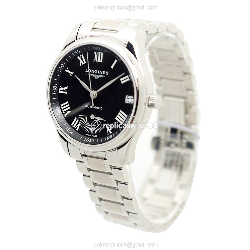 Longines Master Replica - Automatic | Stainless Steel | Black Dial | Silver Clasp - View 3