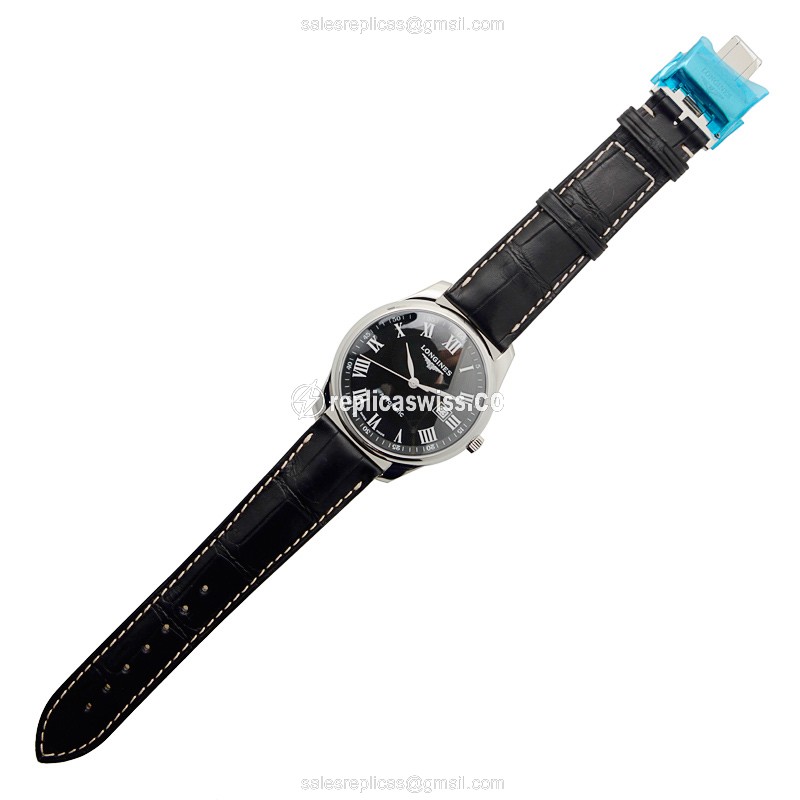 Rolex L2.893.4.51.7 Replica - Automatic - Black Dial on Black Alligator Strap - View 2