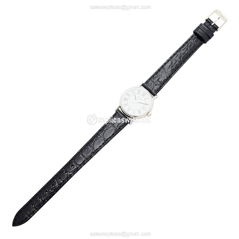 Longines Presence Replica - Quartz - Stainless Steel - White Dial, Leather Strap - View 2