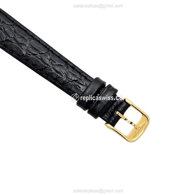 Longines Presence Replica - Automatic - Gold-Plated, Steel Case - White Dial, Black Leather Strap - View 4