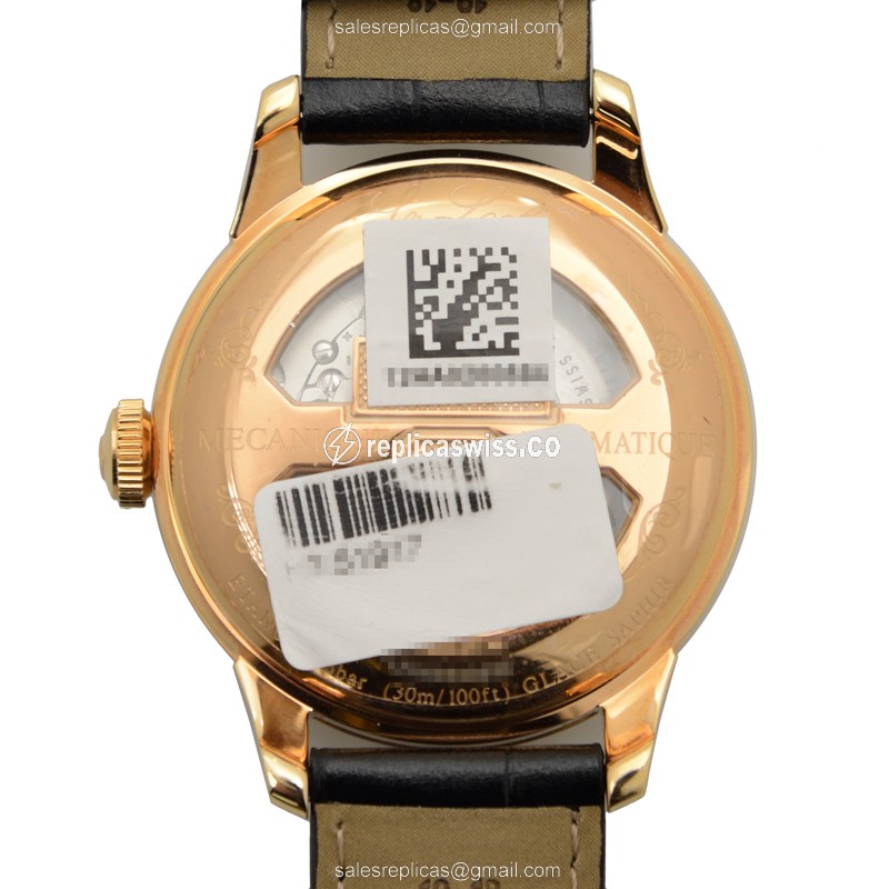Tissot T-CLASSIC Replica - Automatic - Gold-Plated & Steel - Black Dial - Leather Strap - View 3