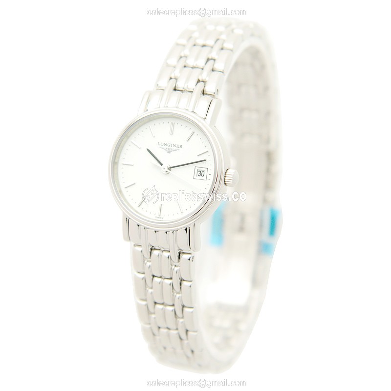 Longines Presence Replica - Quartz - Stainless Steel - White Dial - View 3