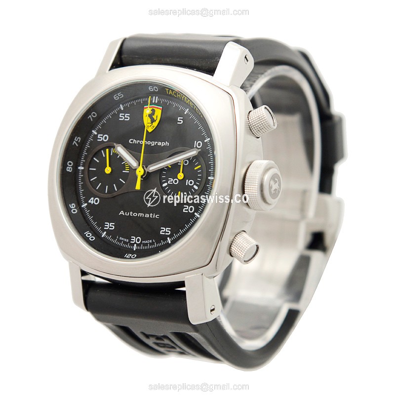 Panerai FER00019 Replica - Automatic - Steel Case - Black Dial - Rubber Strap - View 3