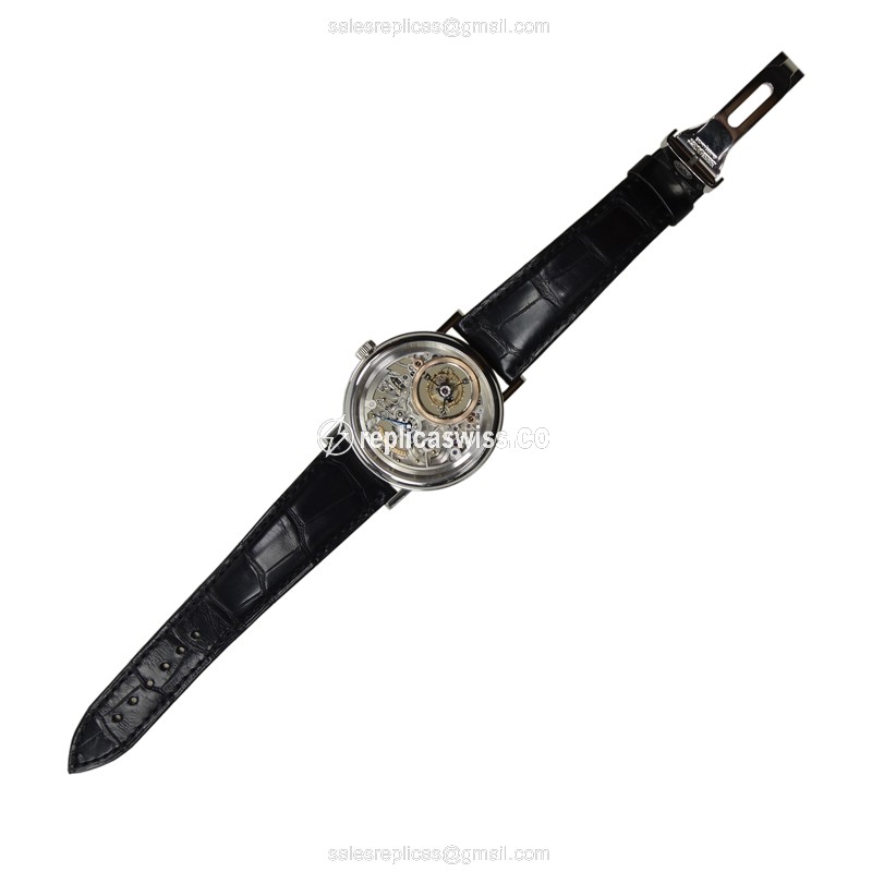 Breguet 5335PT/42/9W6 Classique Complications - Manual - Platinum - Silver Dial - Alligator Black - View 2