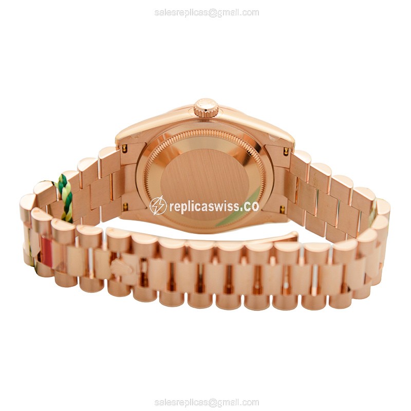 Rolex Day-Date Replica - Automatic - 18kt Gold Case - Pink Dial - View 4