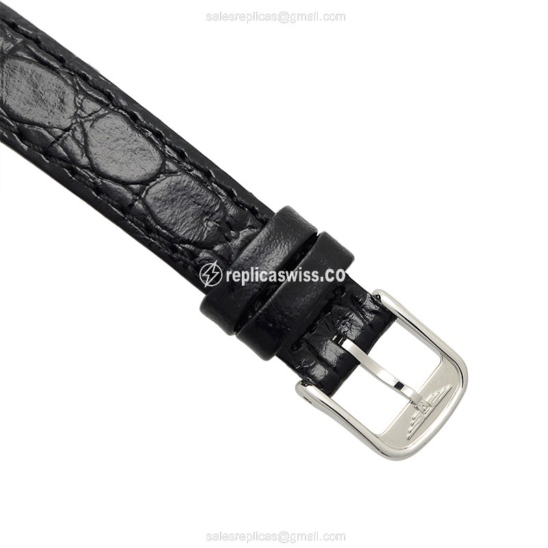 Longines Presence Replica - Quartz - Stainless Steel - White Dial on Black Leather - View 4