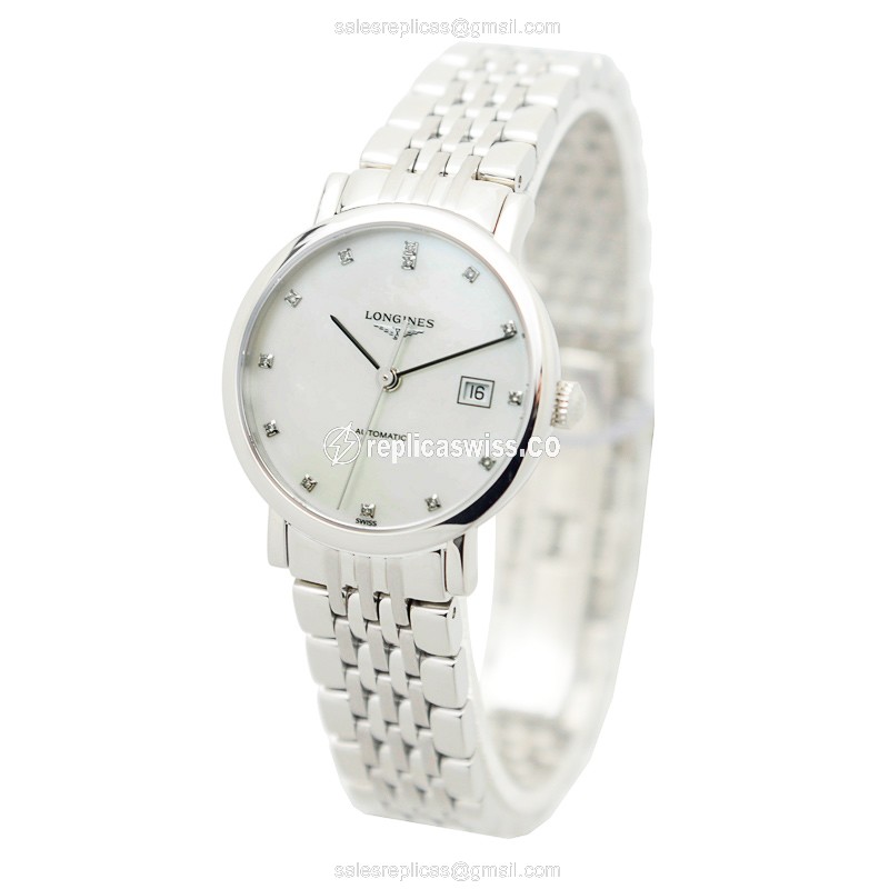 Longines L4.310.4.87.6 Replica - Automatic | Steel Case | Silver Dial | Clasp & Steel Strap - View 3