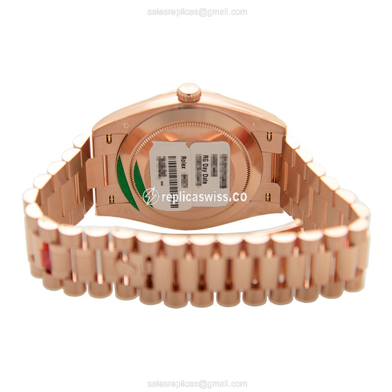 Rolex Day-Date Replica - Automatic - 18kt Gold - Brown Dial, Pink Gold Strap - View 4