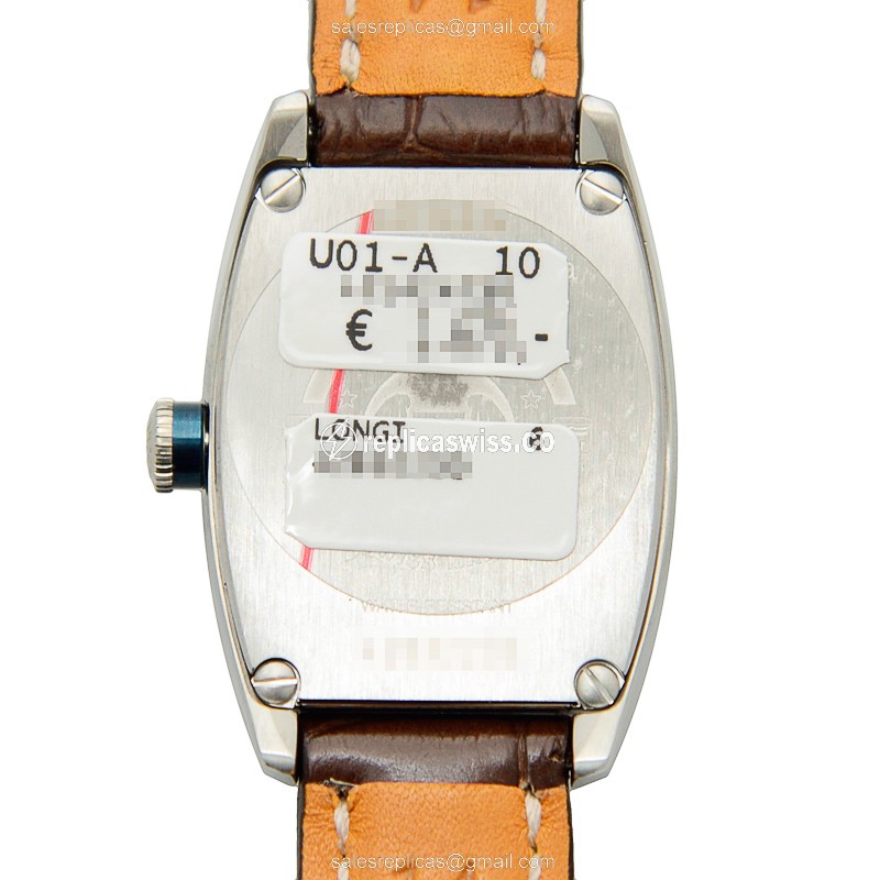 Longines EVIDENZA Replica - Automatic - Stainless Steel - Silver Dial - Brown Leather Strap - View 3