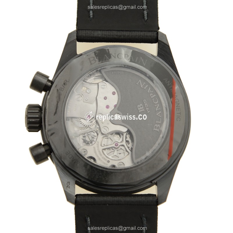 Blancpain 5200-0130-B52A Replica - Automatic - Ceramic - Black - Canvas Strap - Buckle Clasp - View 3