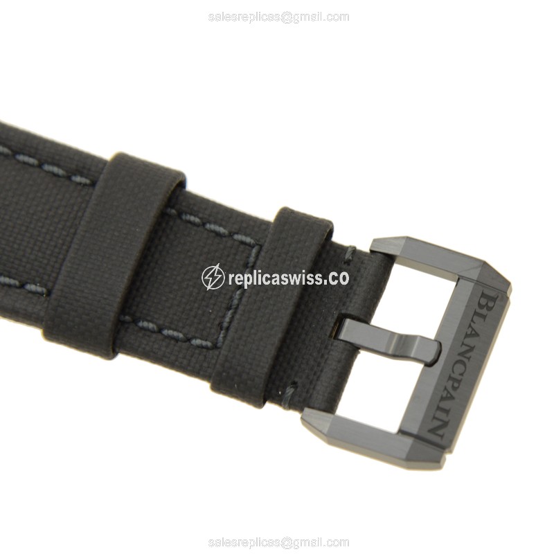 Blancpain 5200-0130-B52A Replica - Automatic - Ceramic - Black - Canvas Strap - Buckle Clasp - View 4