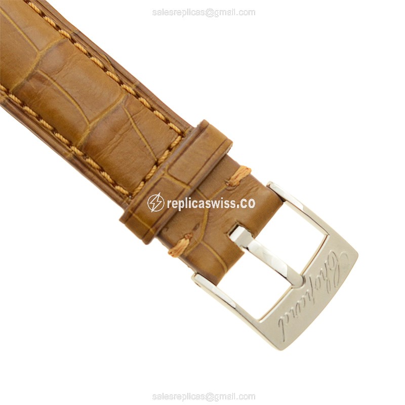 Chopard Happy Sport Quartz - White Dial - Steel Case - Brown Alligator Buckle - View 4