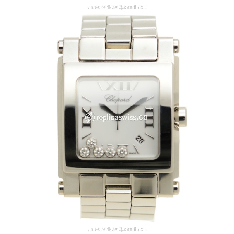Chopard Happy Sport Quartz - White Dial - Steel Case - Silver Strap - View 2