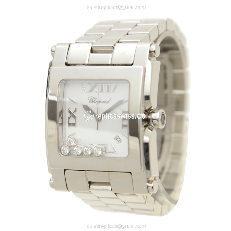 Chopard Happy Sport Quartz - White Dial - Steel Case - Silver Strap - View 3