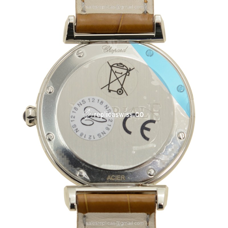 Chopard Imperiale Quartz Steel - Brown Dial - Alligator Brown Strap - Buckle Clasp - View 3