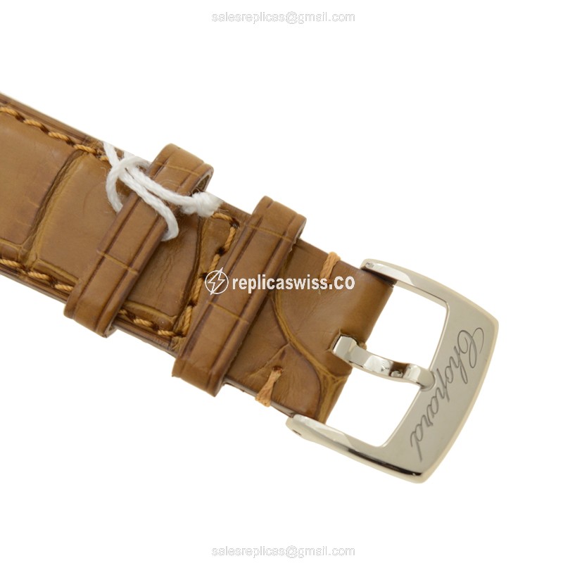 Chopard Imperiale Quartz Steel - Brown Dial - Alligator Brown Strap - Buckle Clasp - View 4