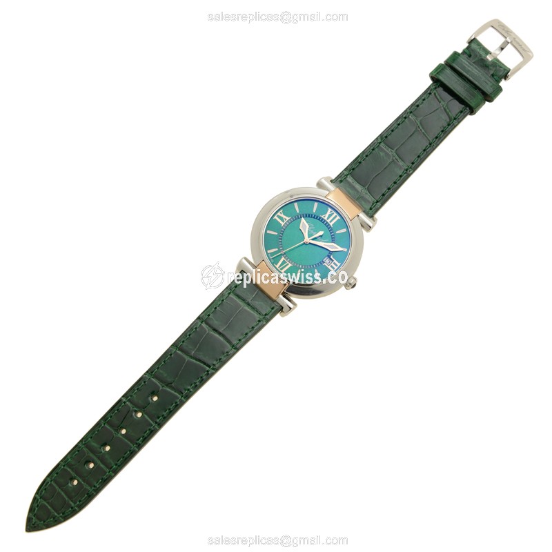 Chopard Imperiale Quartz - Green Dial - Steel Case - Green Alligator Strap - Sapphire Crystal - View 2