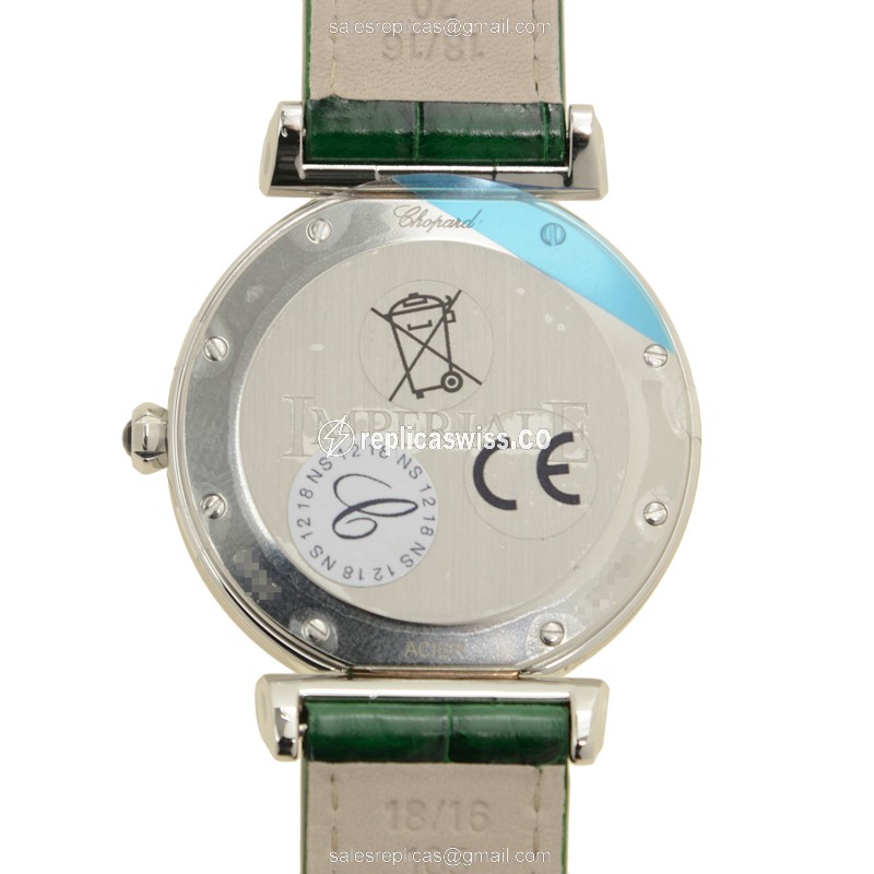 Chopard Imperiale Quartz - Green Dial - Steel Case - Green Alligator Strap - Sapphire Crystal - View 3