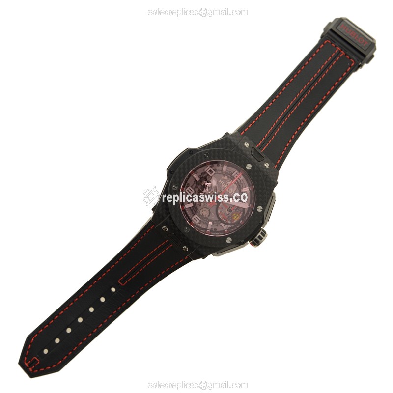 Hublot BIG BANG Carbon Fiber - Automatic - Red Dial - Black Rubber - Sapphire Crystal - View 2