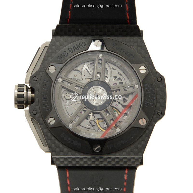 Hublot BIG BANG Carbon Fiber - Automatic - Red Dial - Black Rubber - Sapphire Crystal - View 3